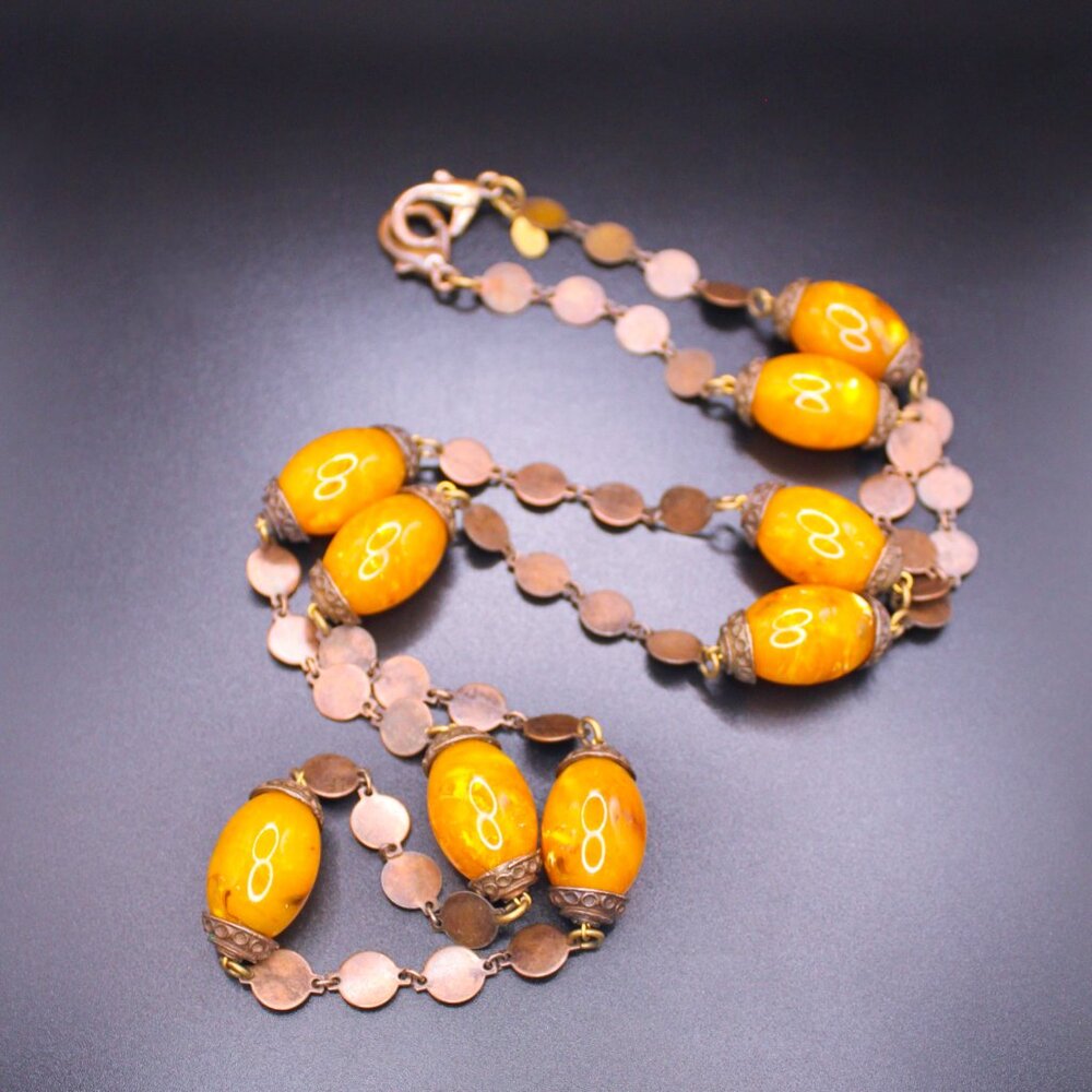 KATE HINES Vintage Signed Long Statement Station Necklace and Belt